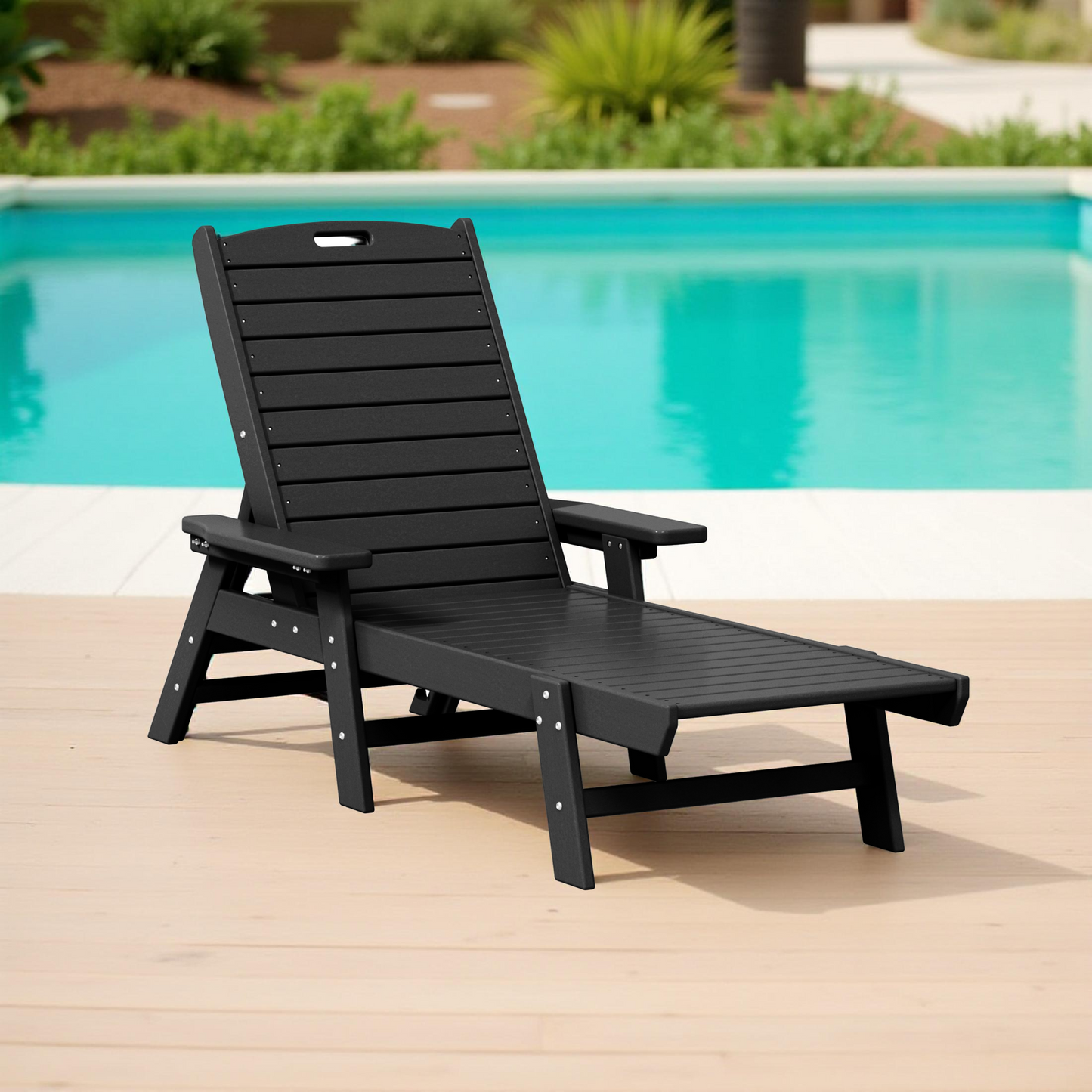 Santa Monica All-Weather Outdoor Reclining Sun Lounger with Arm Rests