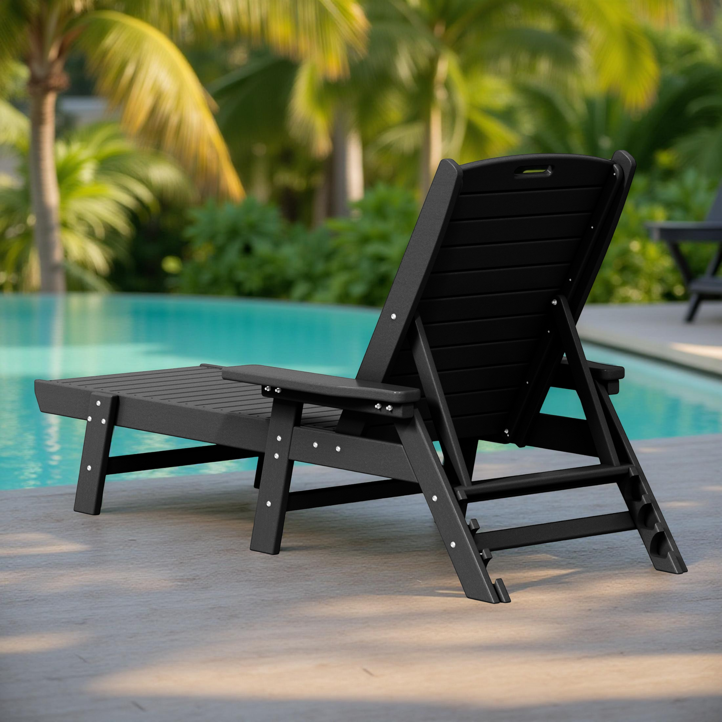 Santa Monica All-Weather Outdoor Reclining Sun Lounger with Arm Rests