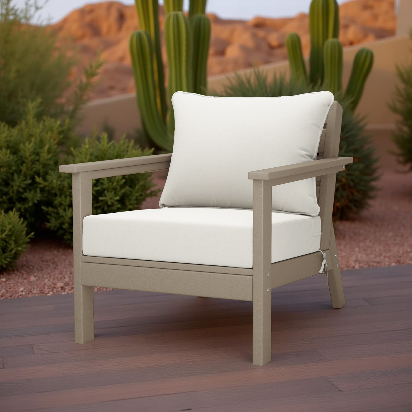 Outdoor Deep Seat Chair Cushions, 2-Piece Set, Water-Repellent (25" × 25")