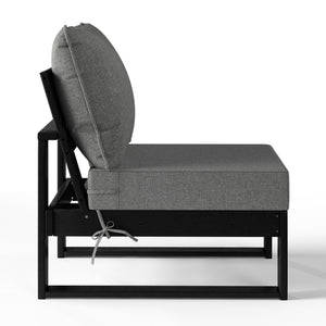 Signature All-Weather Outdoor Modular Deep Seating Cushioned Side Chair (Center Sectional Seat)