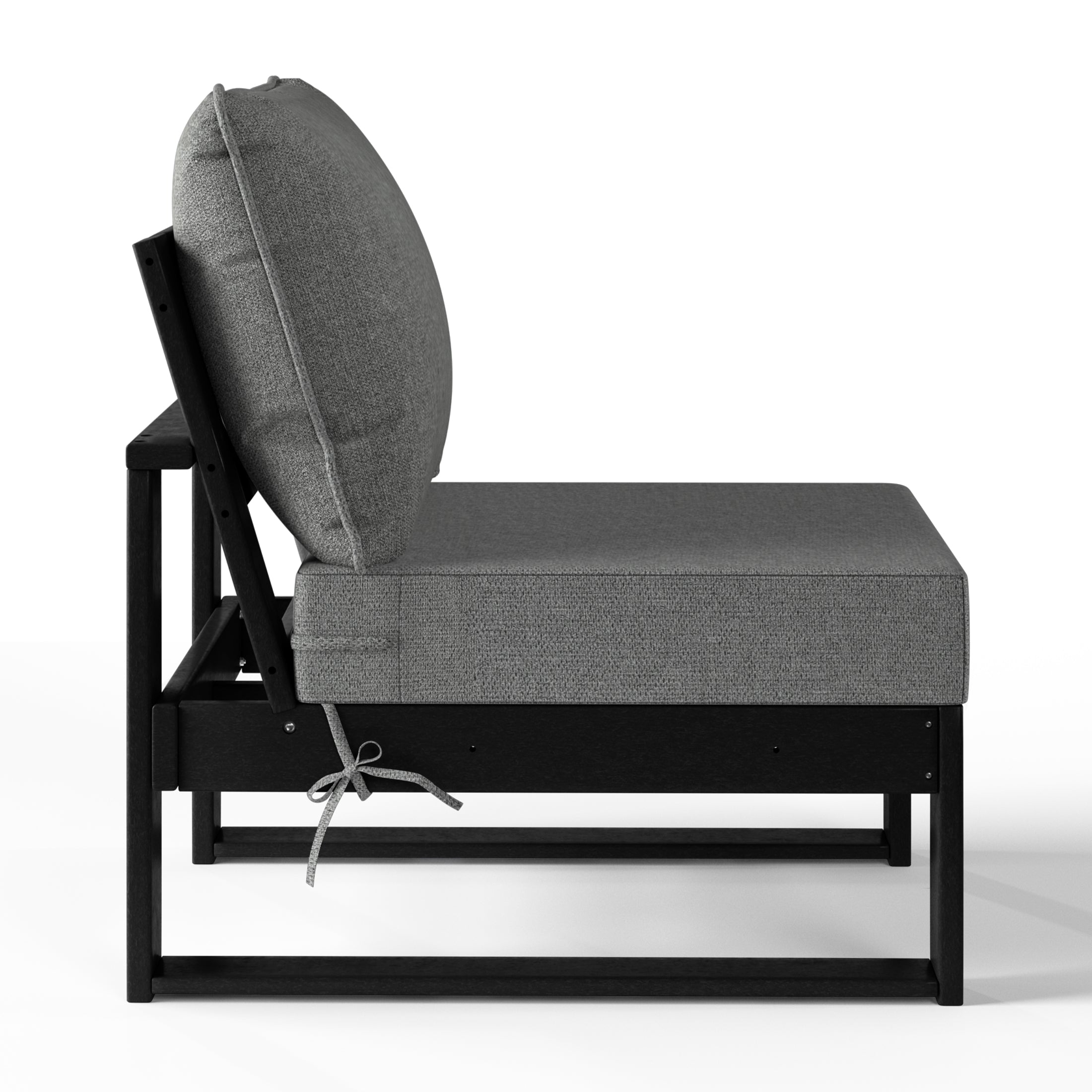 Signature All-Weather Outdoor Modular Deep Seating Cushioned Side Chair (Center Sectional Seat)