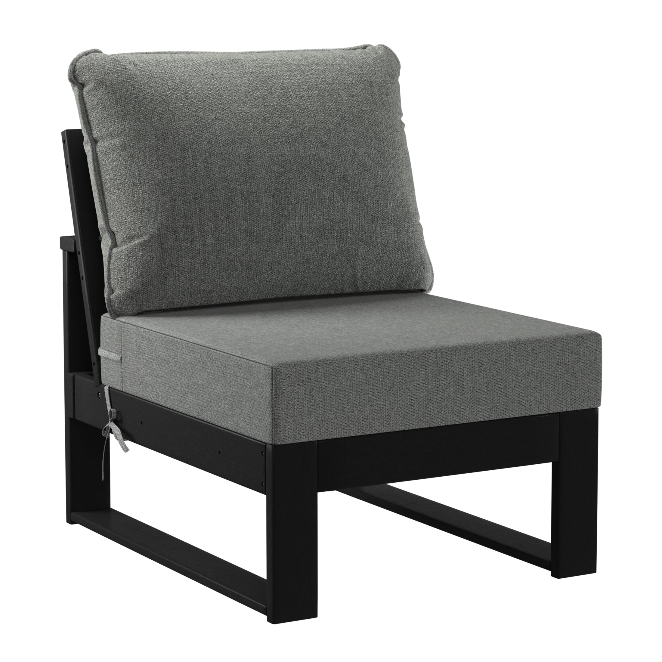 Signature All-Weather Outdoor Modular Deep Seating Cushioned Side Chair (Center Sectional Seat)