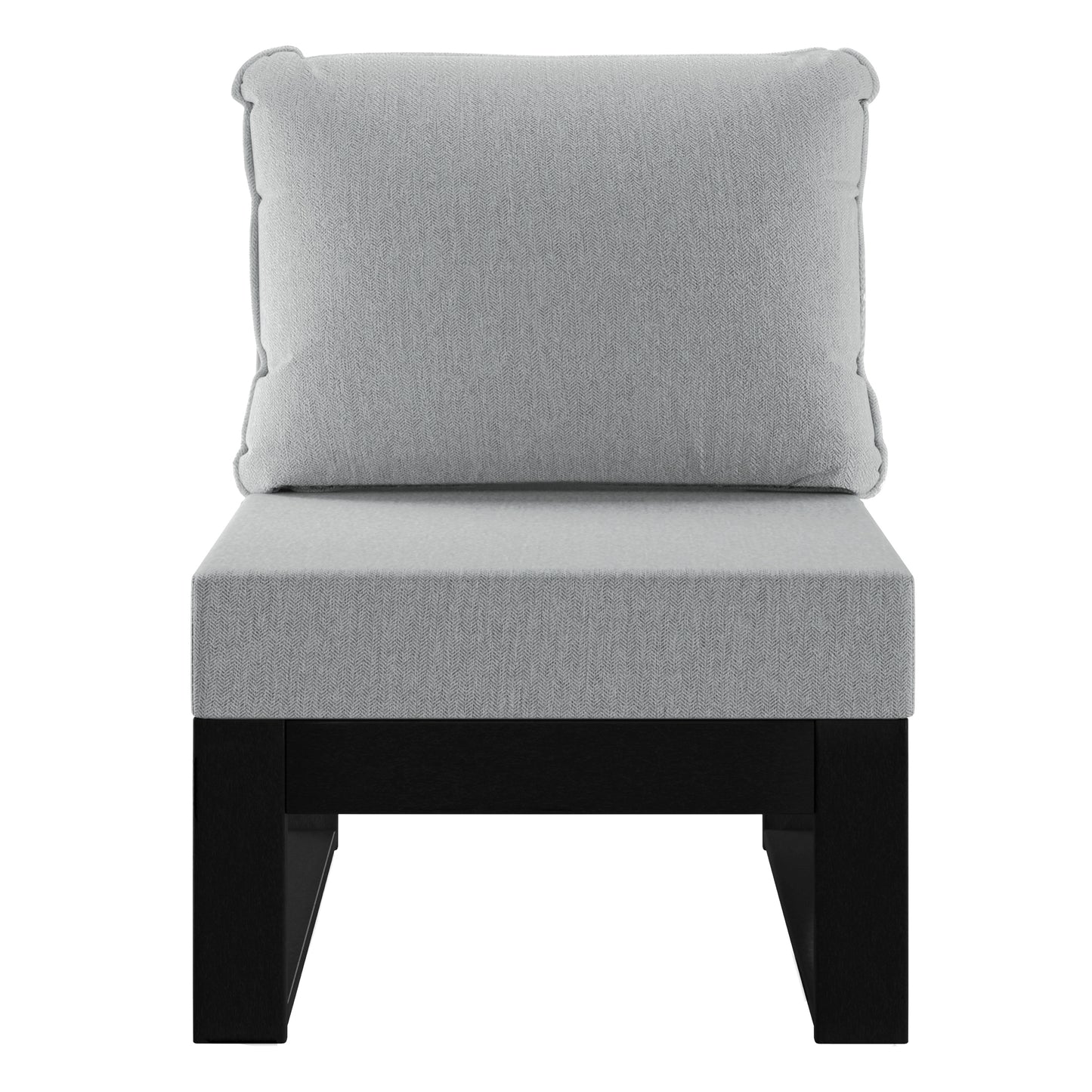 Signature All-Weather Outdoor Modular Deep Seating Cushioned Side Chair (Center Sectional Seat)