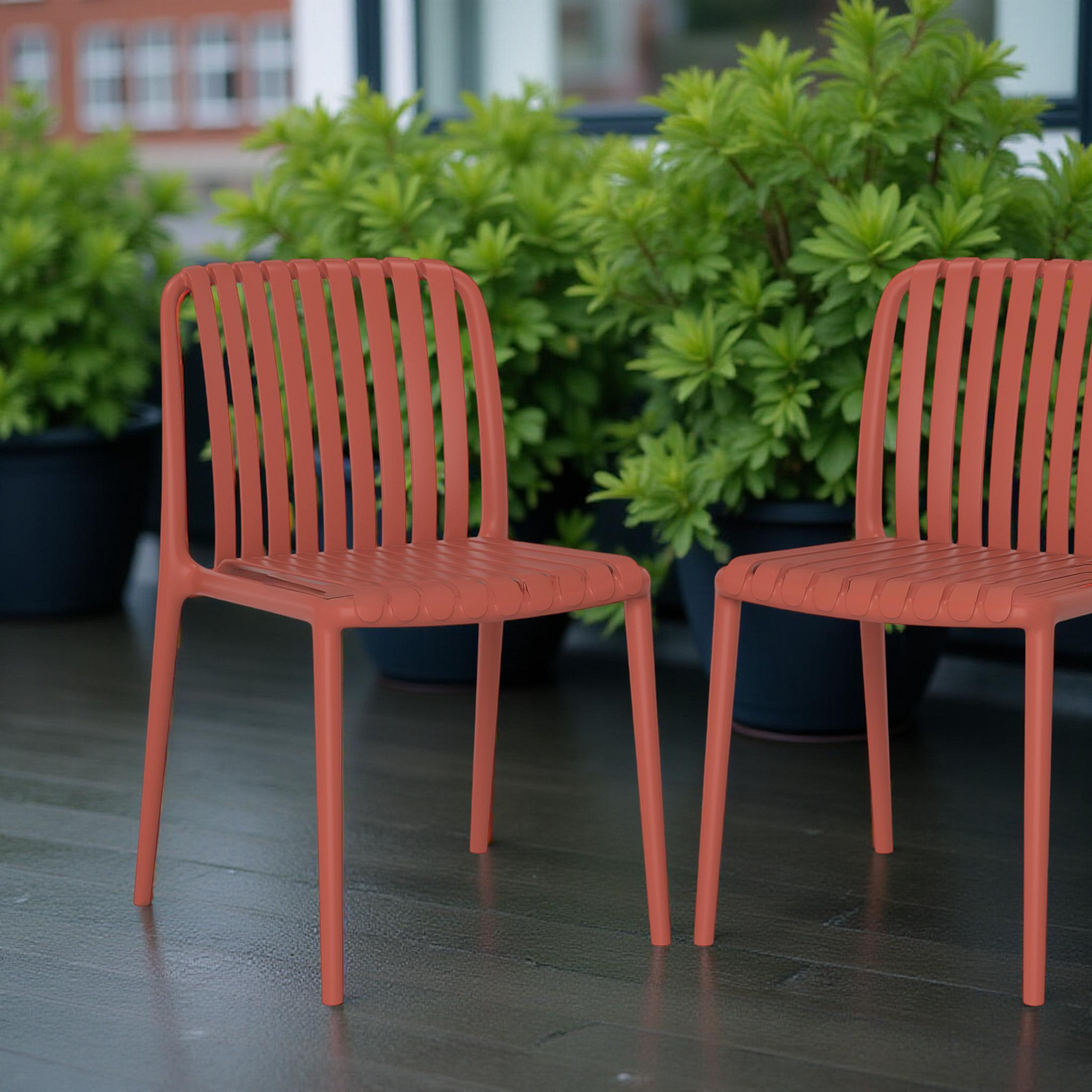POLYTRENDS™ Copenhagen Allé All-Weather Indoor/Outdoor Stackable Dining Chair (Set of 2)