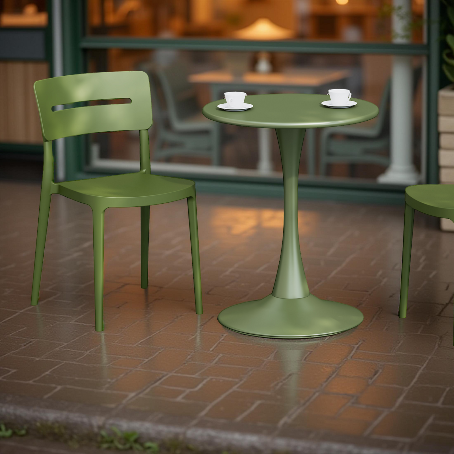 POLYTRENDS™ Copenhagen Lys All-Weather Indoor/Outdoor Stackable Dining Chair (Set of 4)