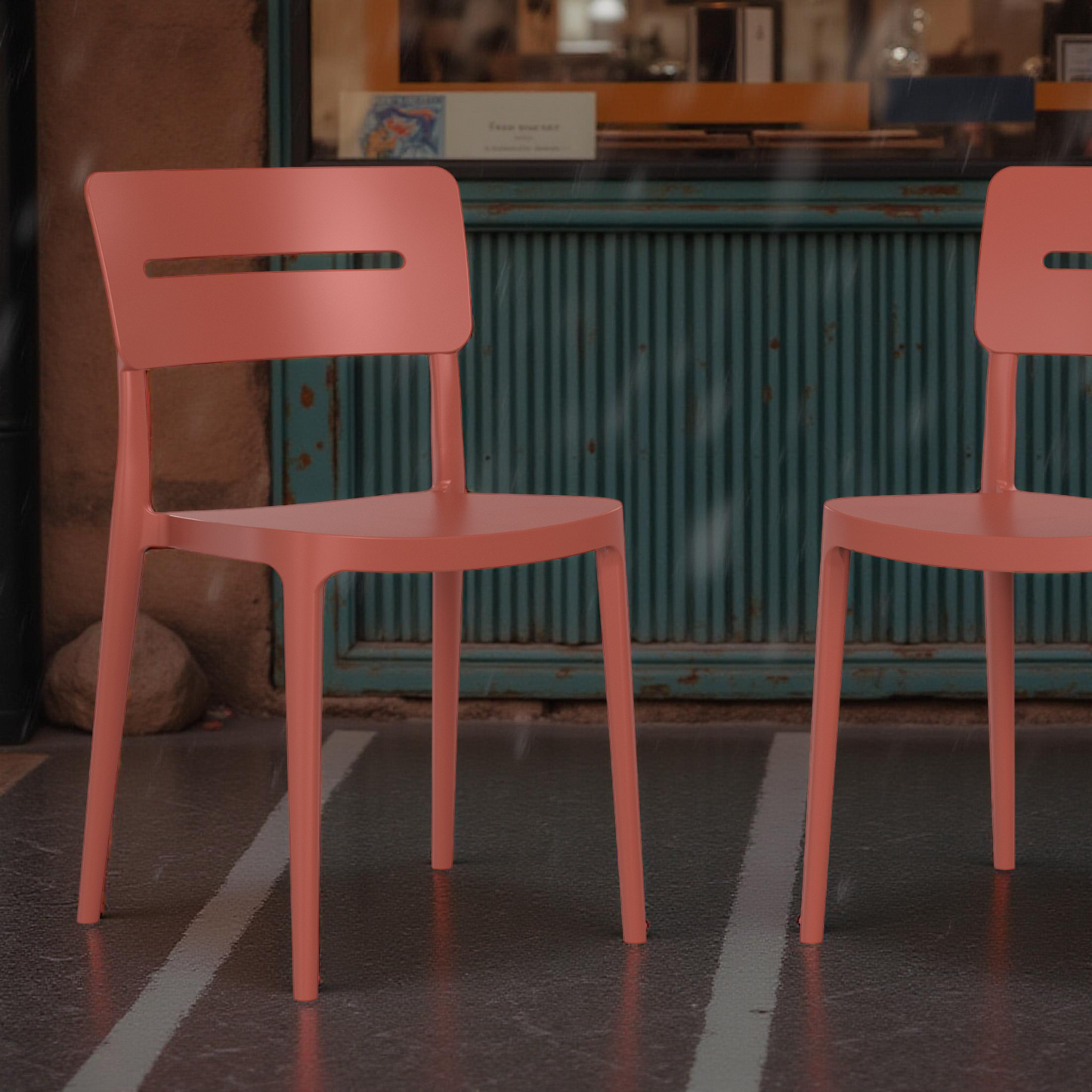 POLYTRENDS™ Copenhagen Lys All-Weather Indoor/Outdoor Stackable Dining Chair (Set of 4)