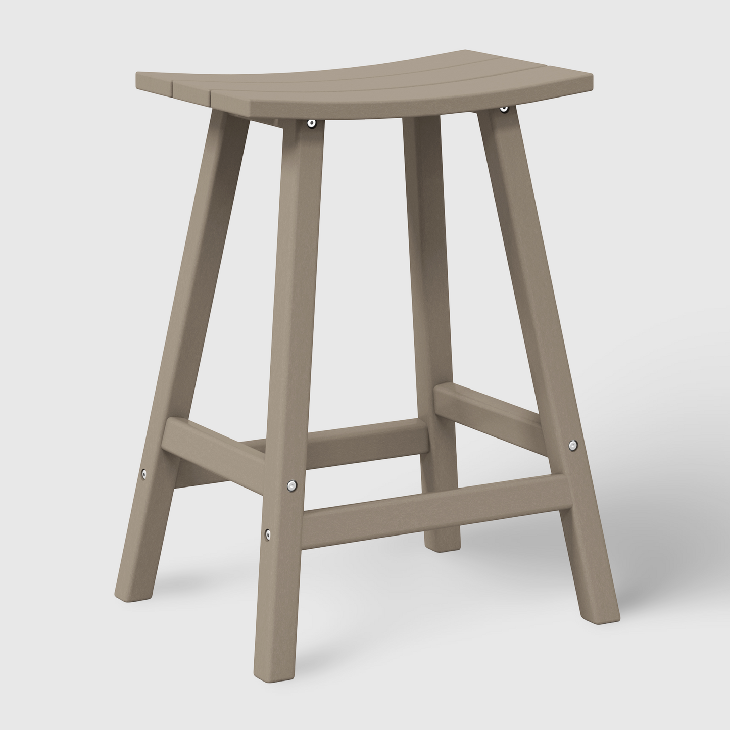 POLYTRENDS™ Stockholm All-Weather Outdoor Saddle Counter Stool (24" Height)