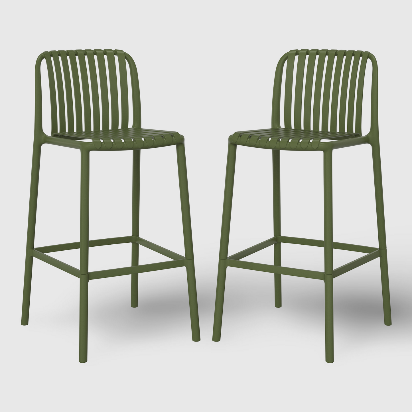 POLYTRENDS™ Copenhagen Allé Tårn All-Weather Indoor/Outdoor Convertible Bar Stool (Set of 2)