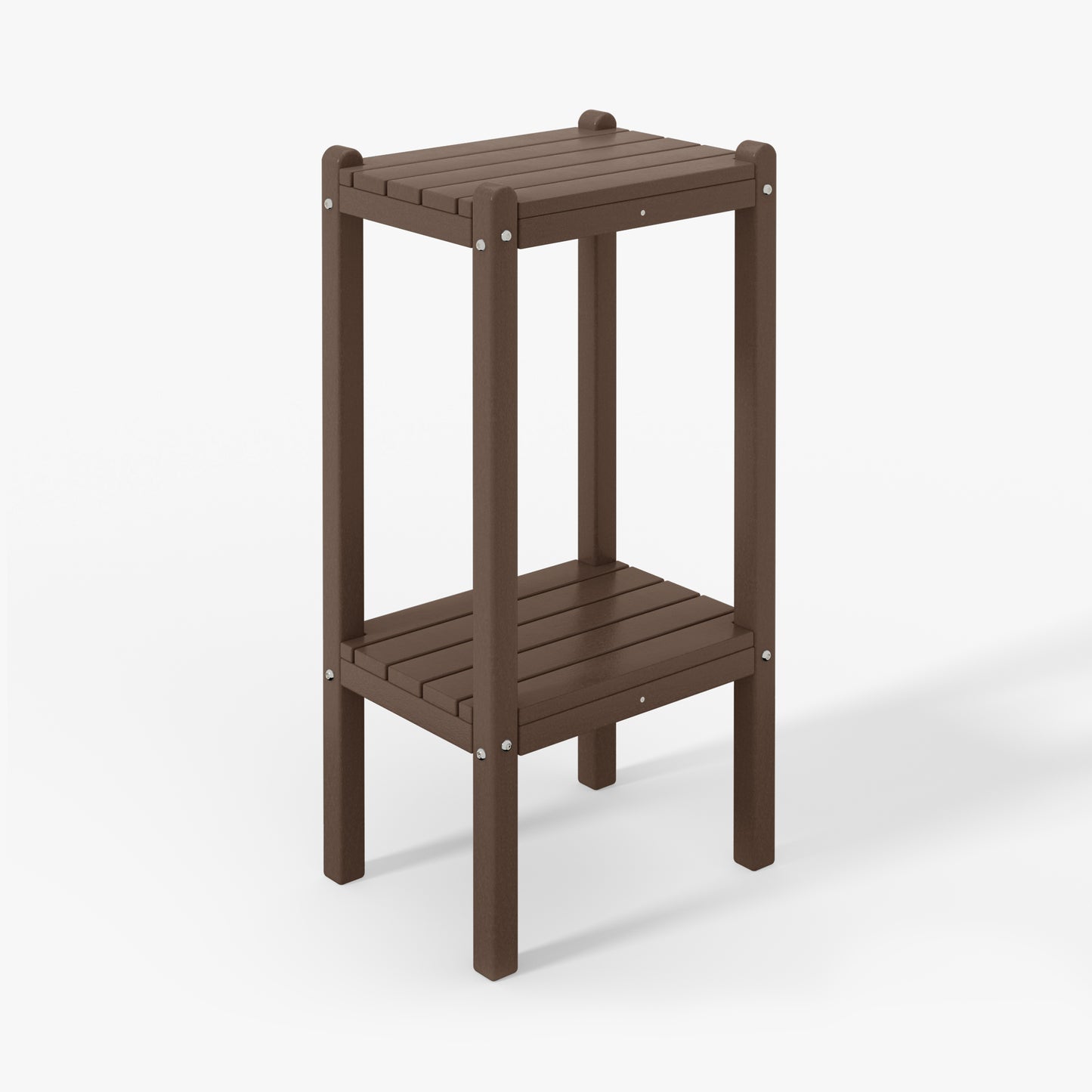 POLYTRENDS™ Tuscany All-Weather Outdoor Two Shelf Side Table (36" High)