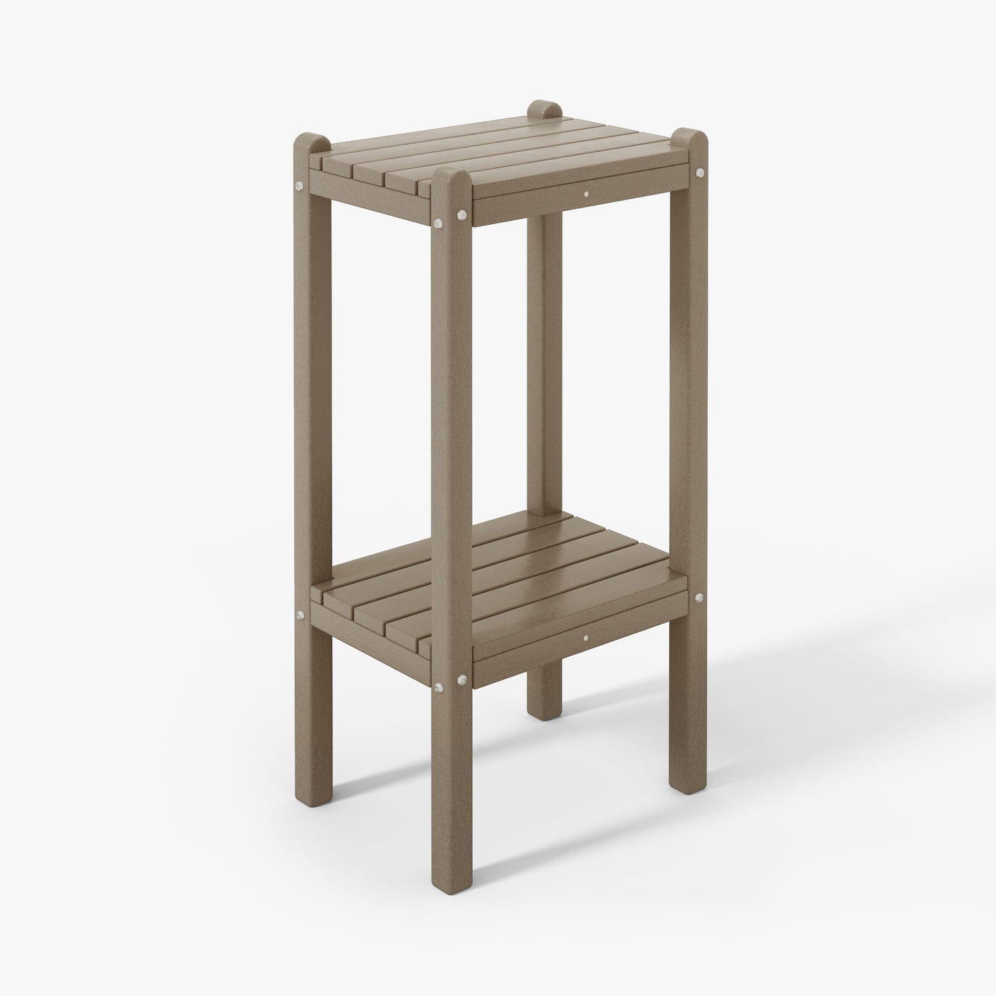 POLYTRENDS™ Tuscany All-Weather Outdoor Two Shelf Side Table (36" High)