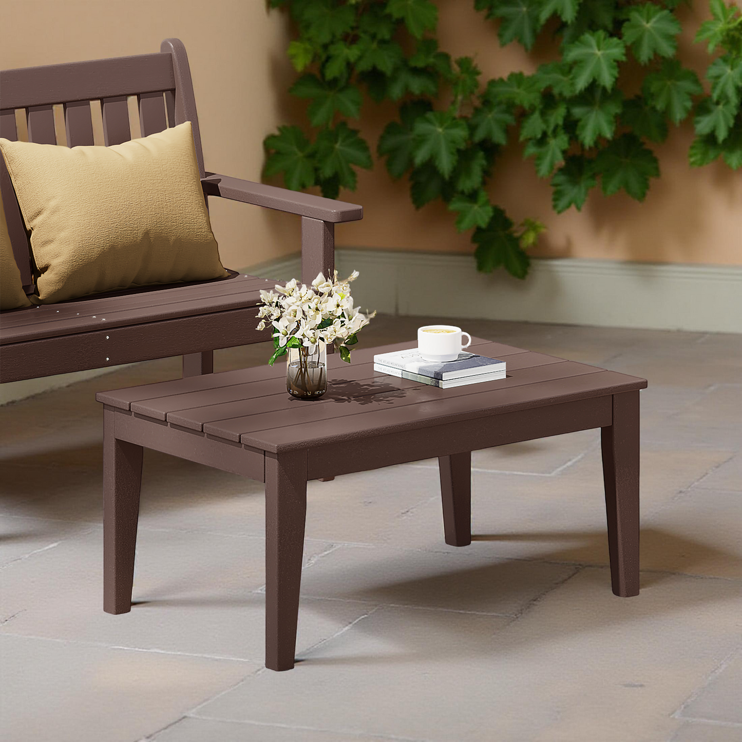 POLYTRENDS™ Tuscany All-Weather Outdoor Coffee Table (36" Top)
