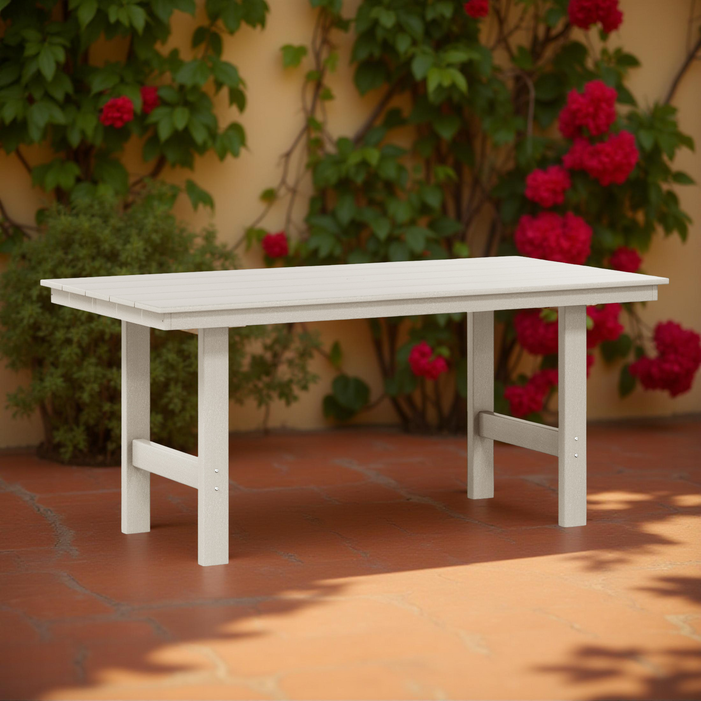 POLYTRENDS™ Tuscany All-Weather Outdoor Rectangular Patio Dining Table (Seats 6)