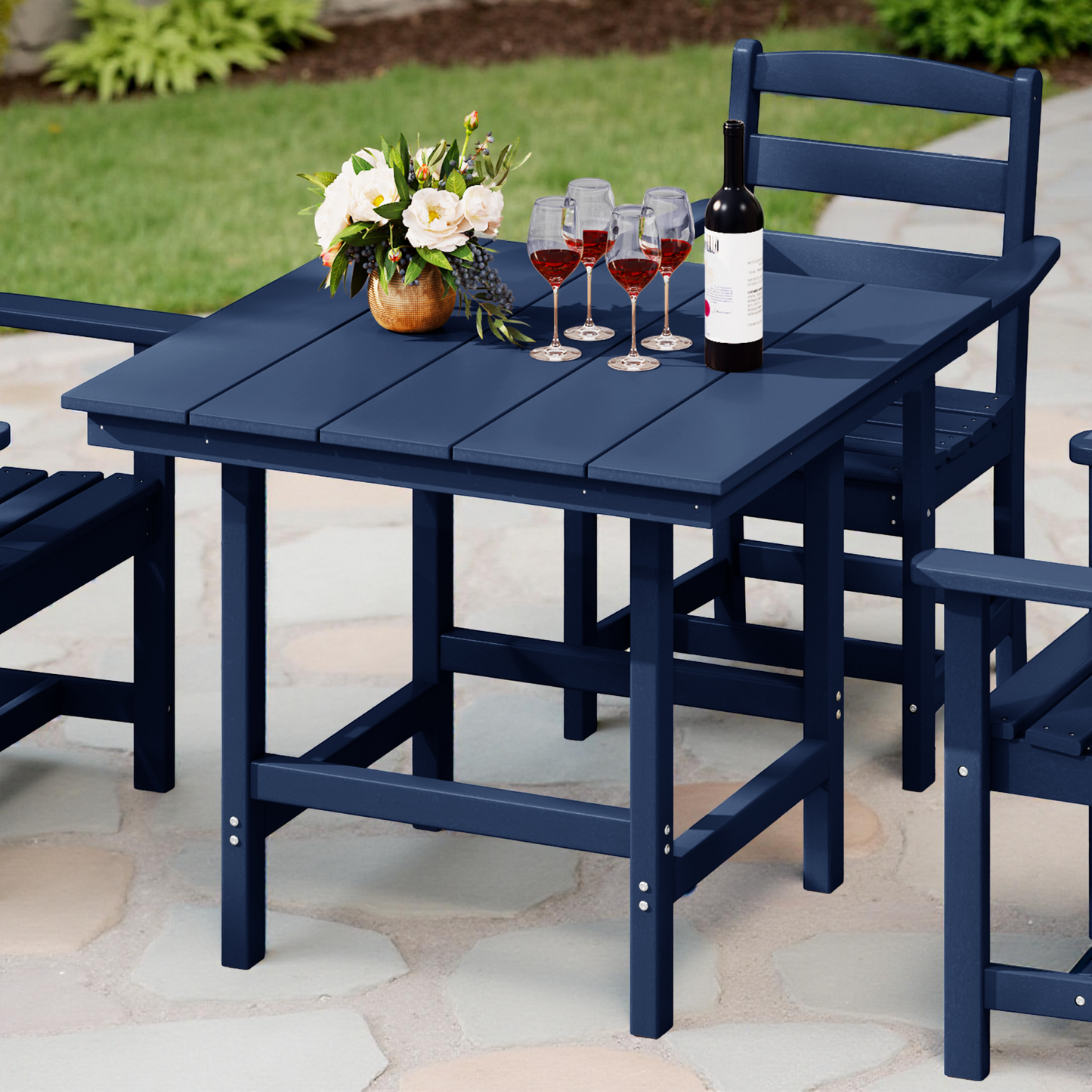 POLYTRENDS™ Tuscany All-Weather Outdoor Square Patio Dining Table (Seats 4)