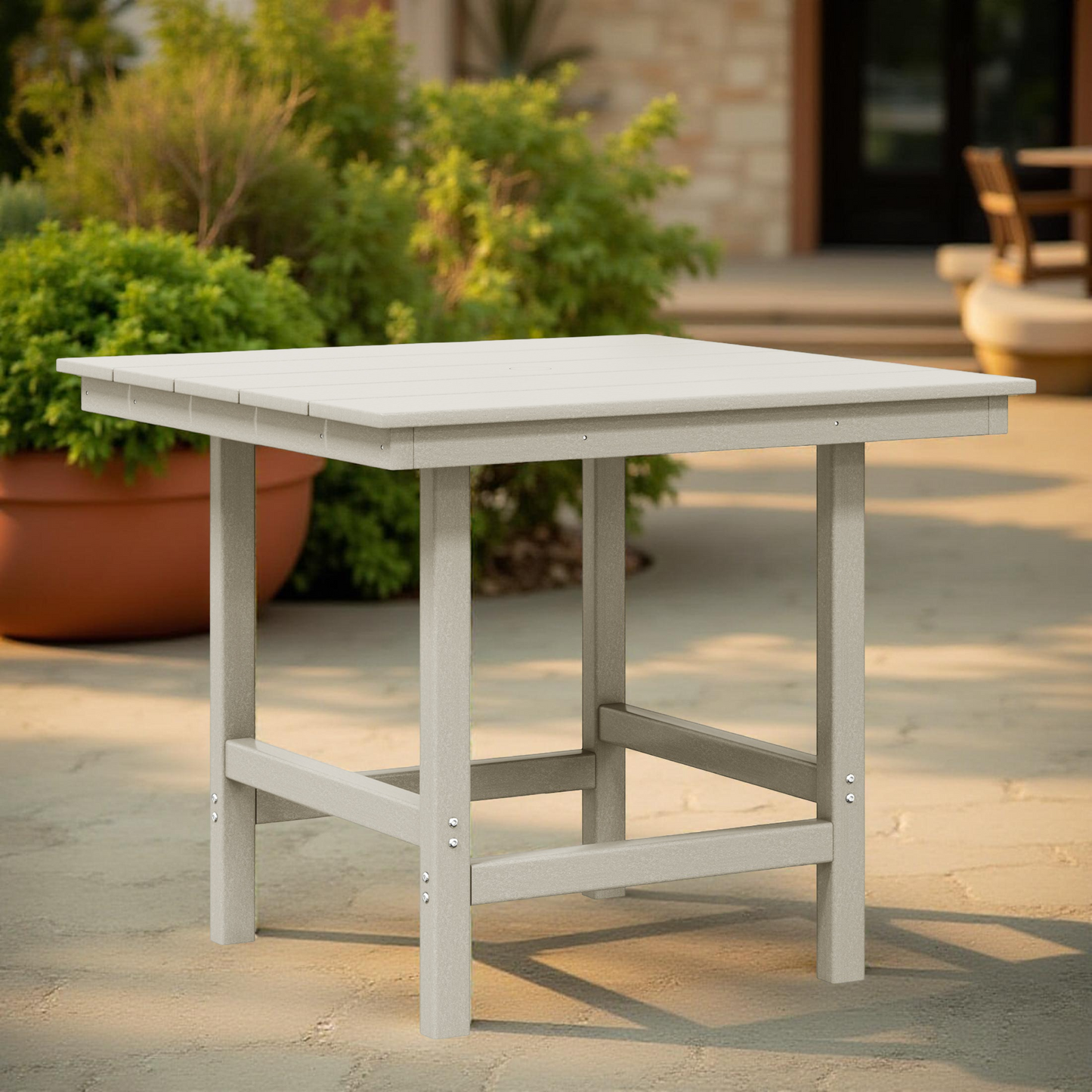 POLYTRENDS™ Tuscany All-Weather Outdoor Square Patio Dining Table (Seats 4)