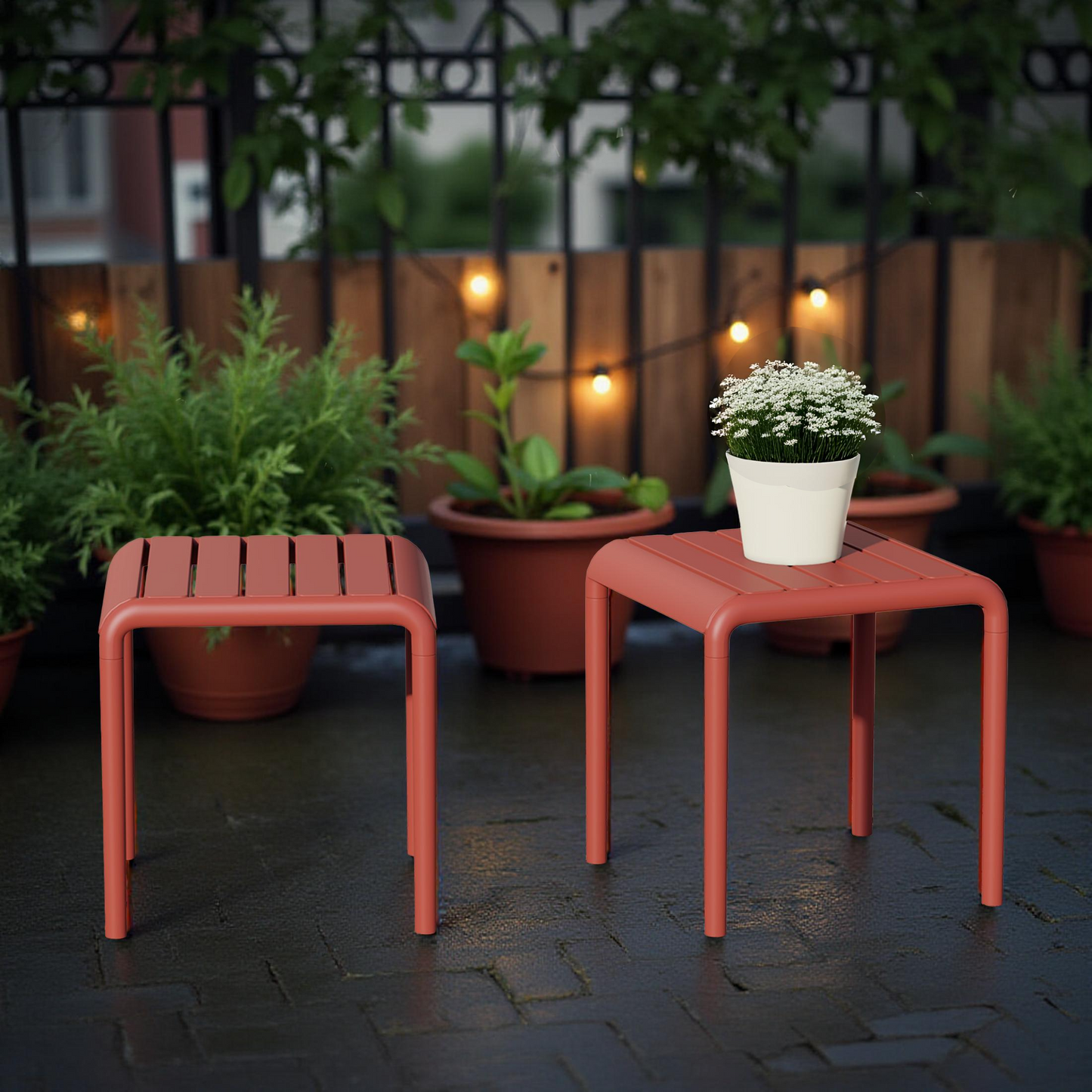 POLYTRENDS™ Copenhagen Linje Indoor Side Tables (Set of two)