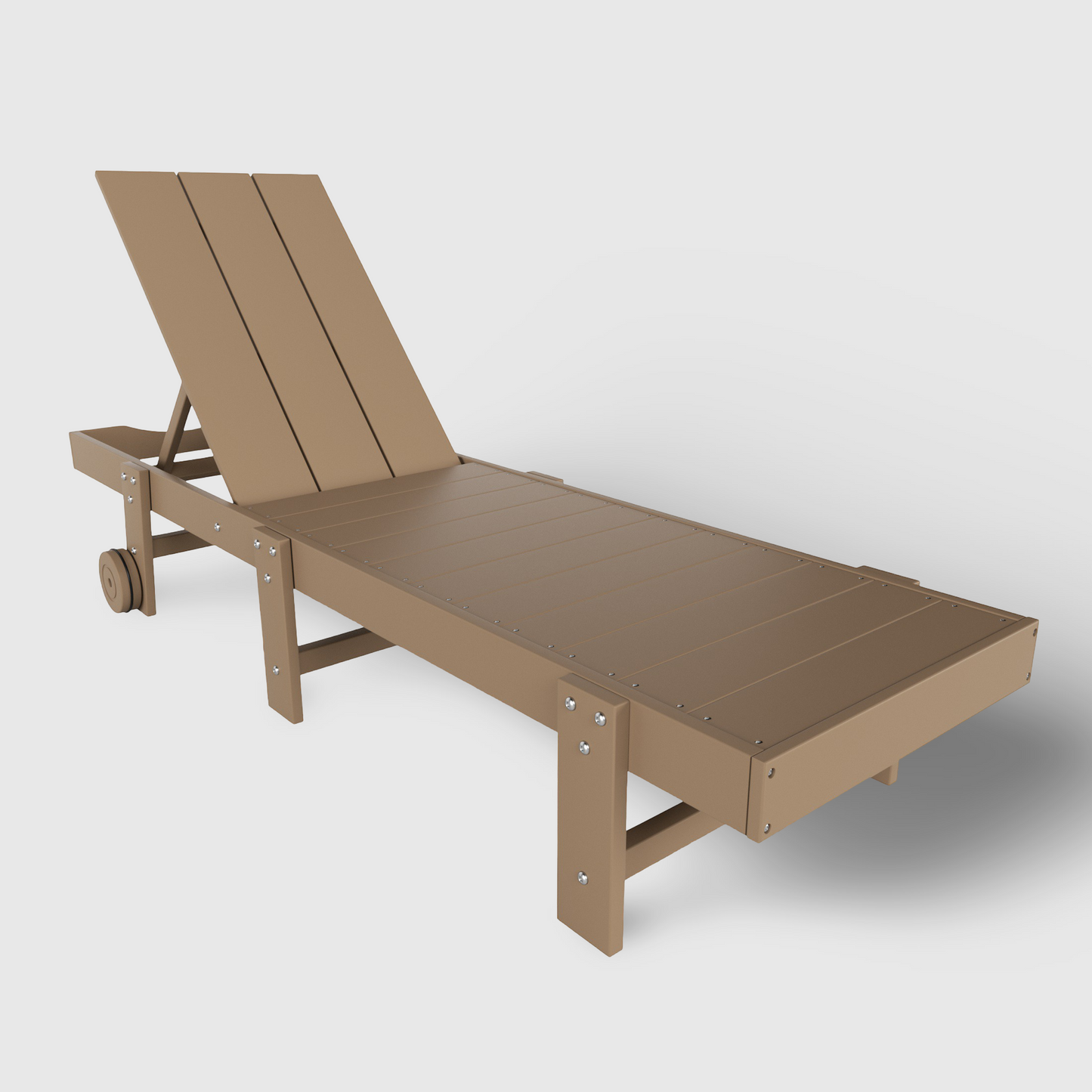 POLYTRENDS™ Malibu Modern All-Weather Outdoor Reclining Sun Lounger With Wheels