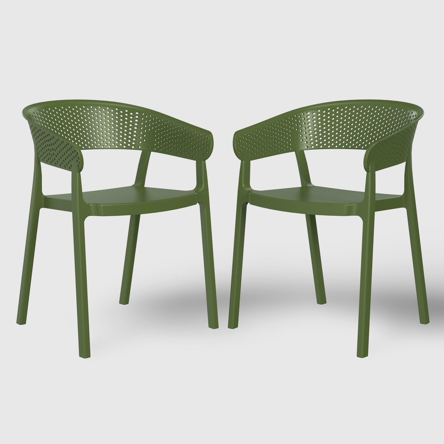 POLYTRENDS™ Copenhagen Luftig All-Weather Indoor/Outdoor Stackable Dining Armchair (Set of 2)