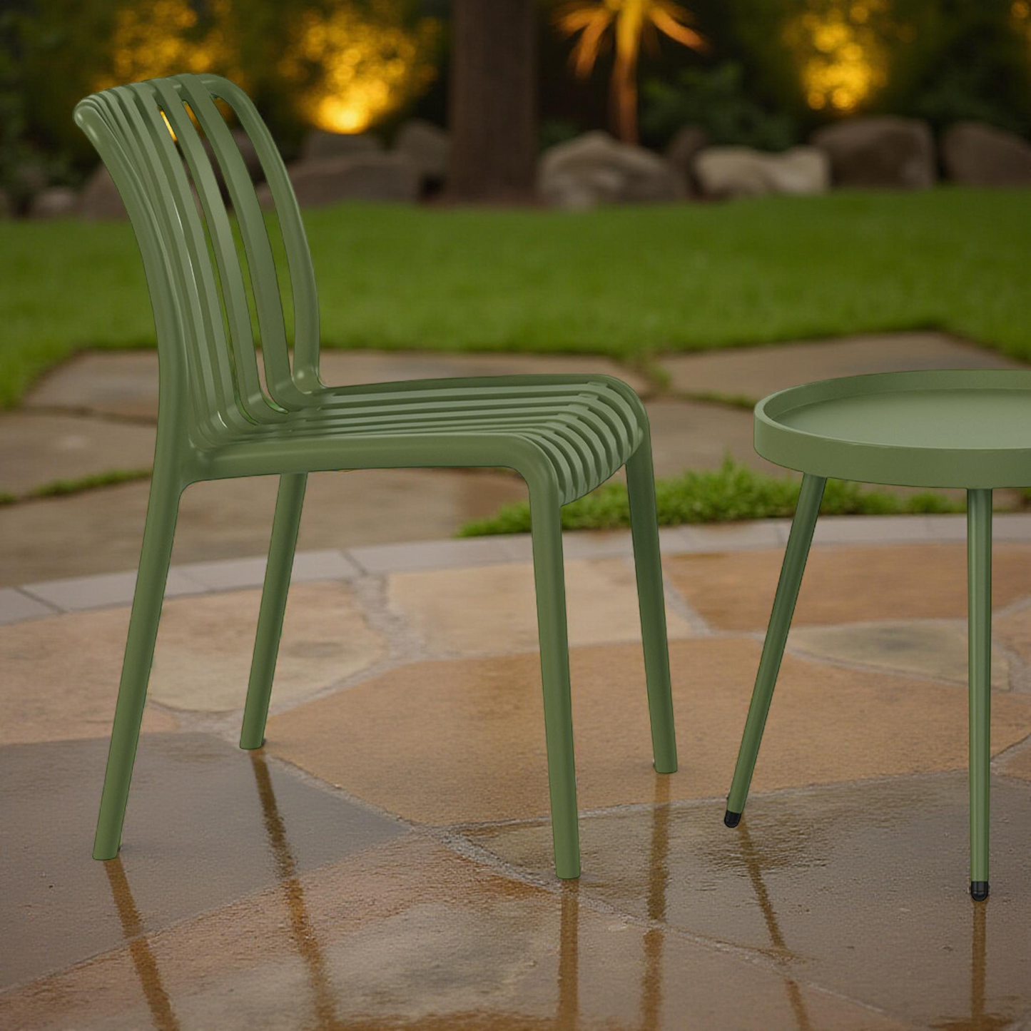 POLYTRENDS™ Copenhagen Allé Indoor Stackable Patio Set (2 Chairs, 1 Table)