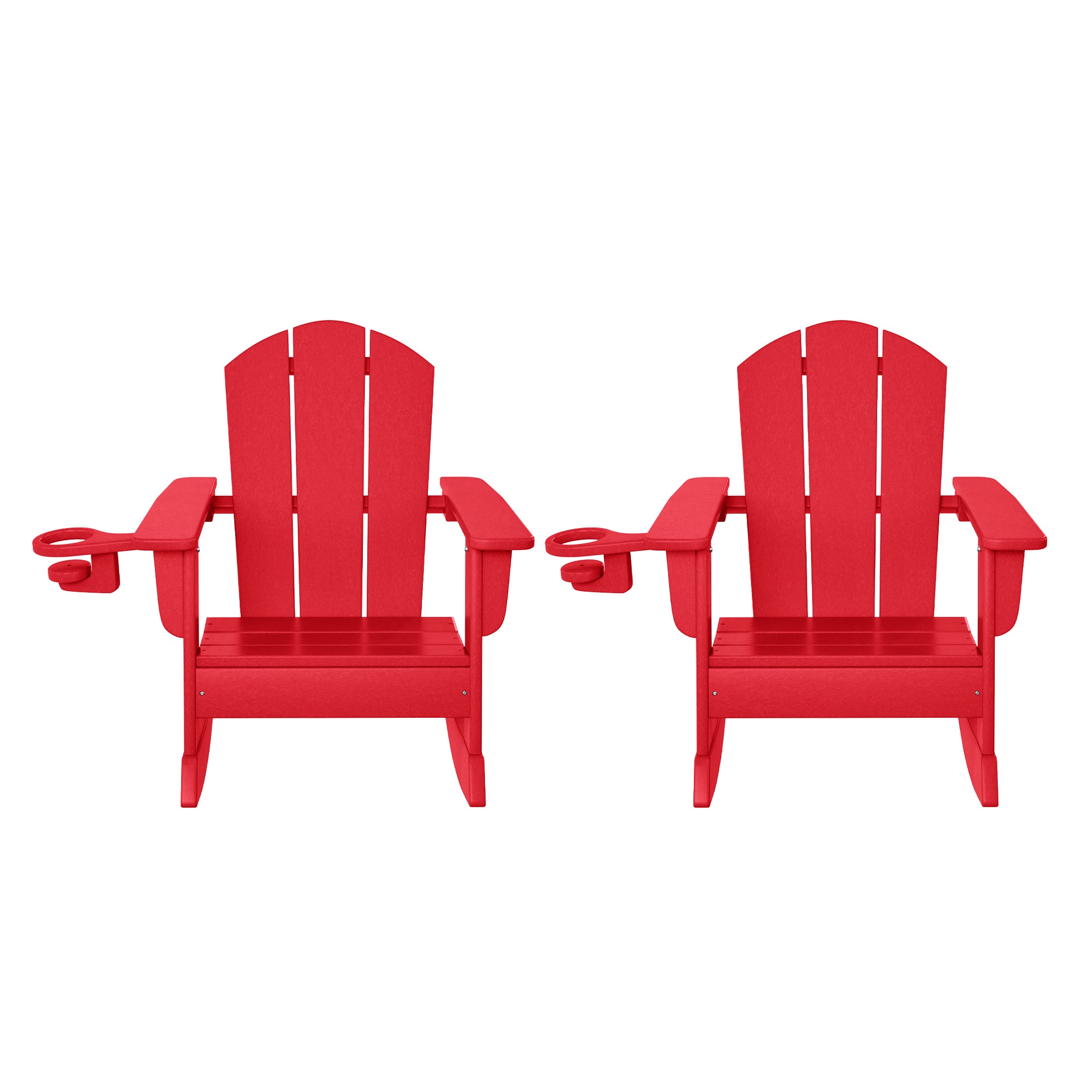 Tiny Terraces Kids Adirondack Rocking Chair with Cup Holder (Set of 2)