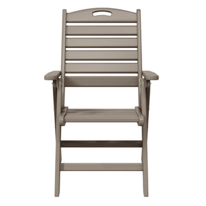 Aarhus All-Weather Outdoor Patio Folding Tall Back Dining Chair (38" High)
