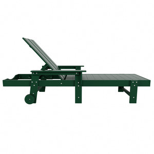 Malibu Modern All-Weather Outdoor Reclining Sun Lounger With Arm Rests & Wheels