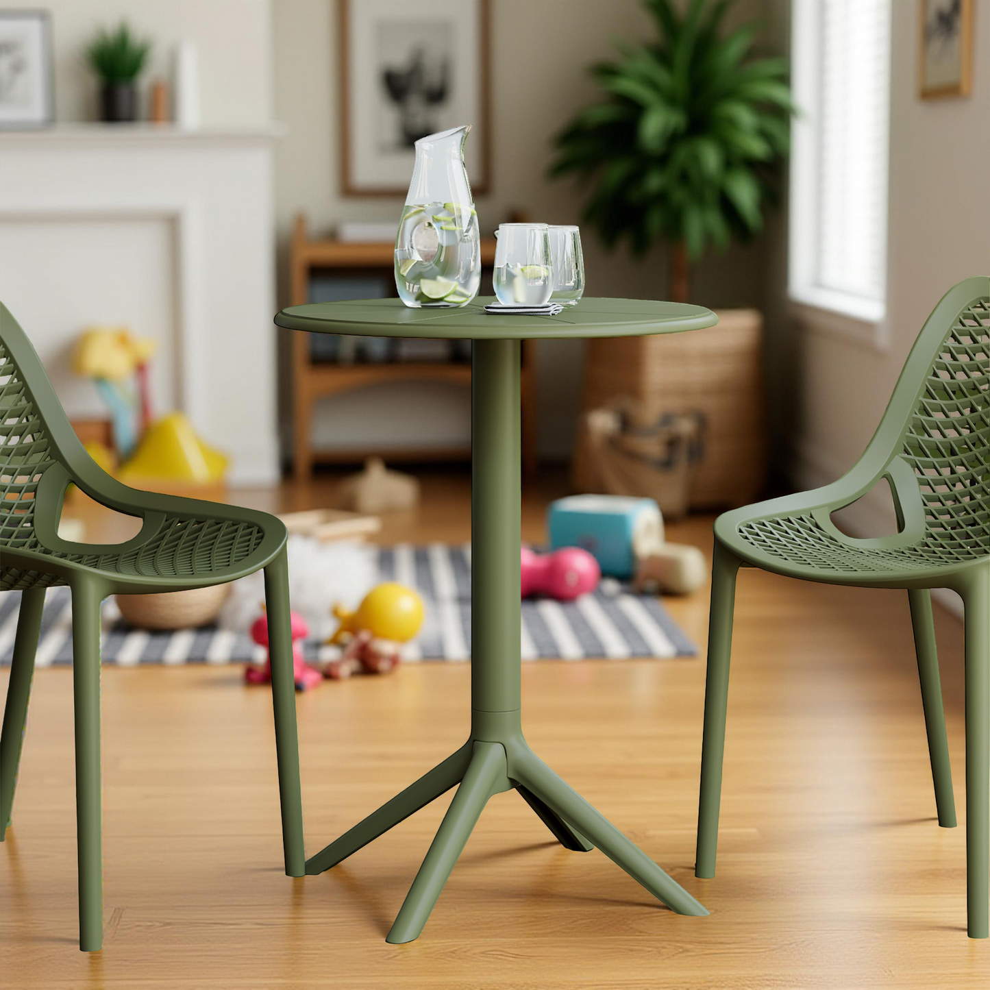 POLYTRENDS™ Copenhagen Solstråle All-Weather Indoor/Outdoor Round Bistro Table (23.5" Table Top)