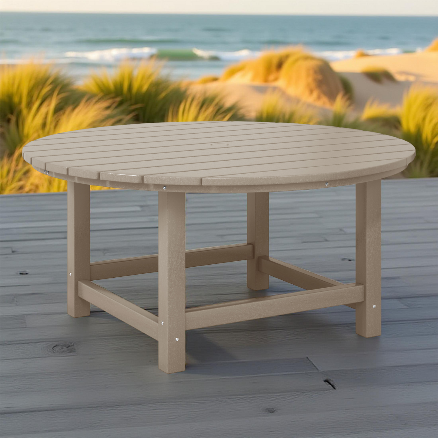 POLYTRENDS™ Chatham All-Weather Outdoor Round Coffee Table (38" Top)