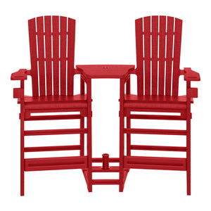 Snap’n Lock Adirondack Balcony Two-Chair Set with Connecting Wedge Table (No Tools or Hardware Required)