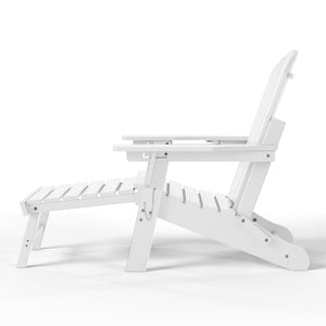 Chatham Folding Adjustable Adirondack Chair with Cup Holder and Hideaway Ottoman