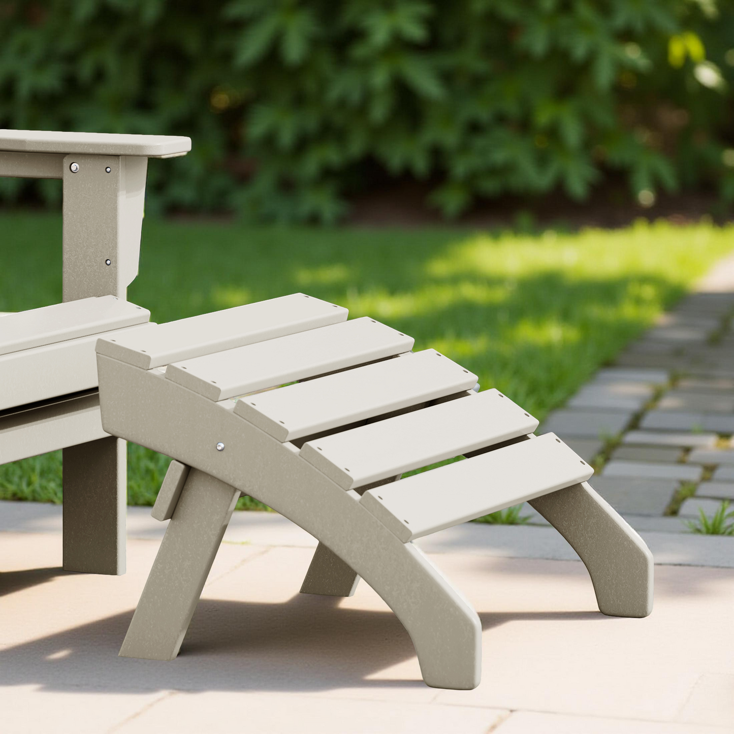 POLYTRENDS™ Westport All-Weather Outdoor Adirondack Folding Foot Rest/Ottoman