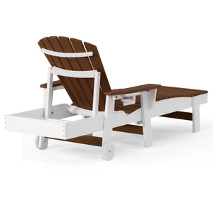 Heritage Ridge Adirondack Chaise Lounge with Arms and Wheels With Cup Holder