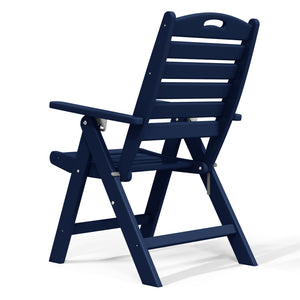 Aarhus All-Weather Outdoor Patio Folding Tall Back Dining Chair (38" High)