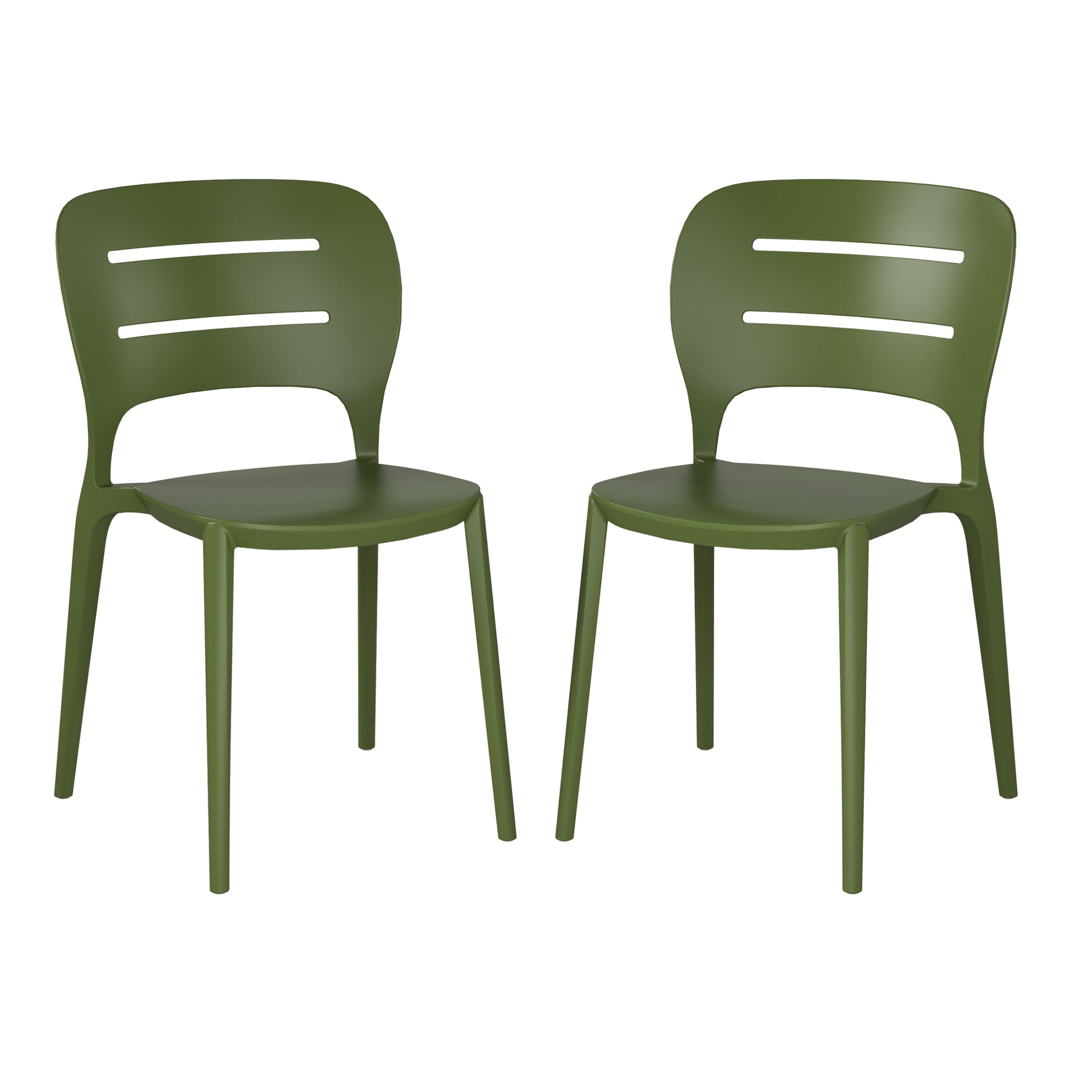 Patio Stacking Dining Side Chair (Set of 2)