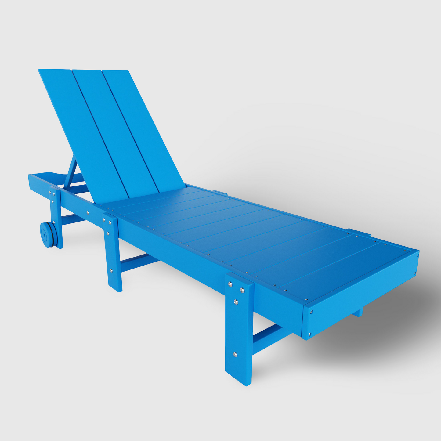 POLYTRENDS™ Malibu Modern All-Weather Outdoor Reclining Sun Lounger With Wheels