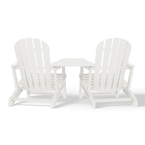 Set of Snap'n Lock Adirondack Chairs with Connecting Wedge Table (No Tools or Hardware)