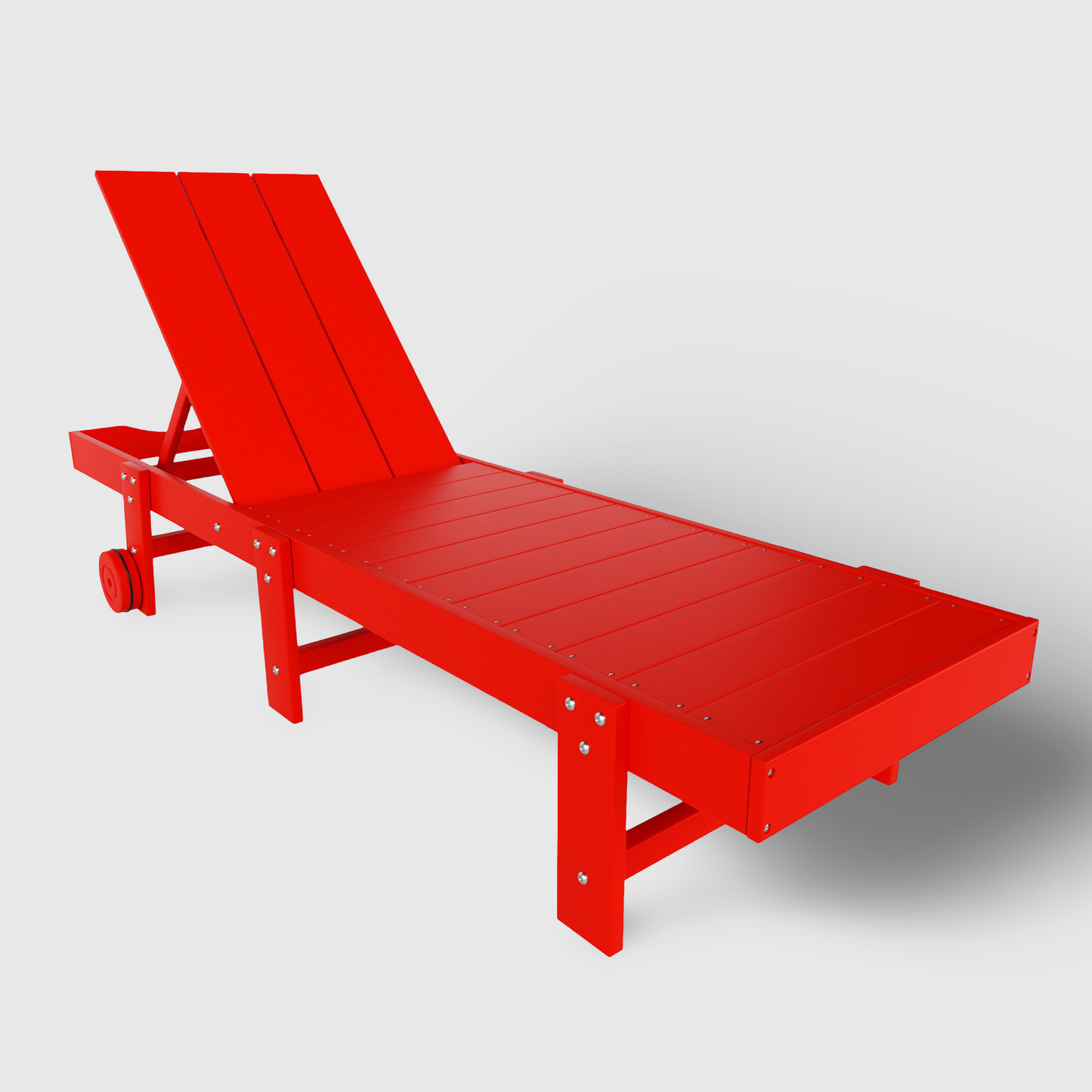 POLYTRENDS™ Malibu Modern All-Weather Outdoor Reclining Sun Lounger With Wheels