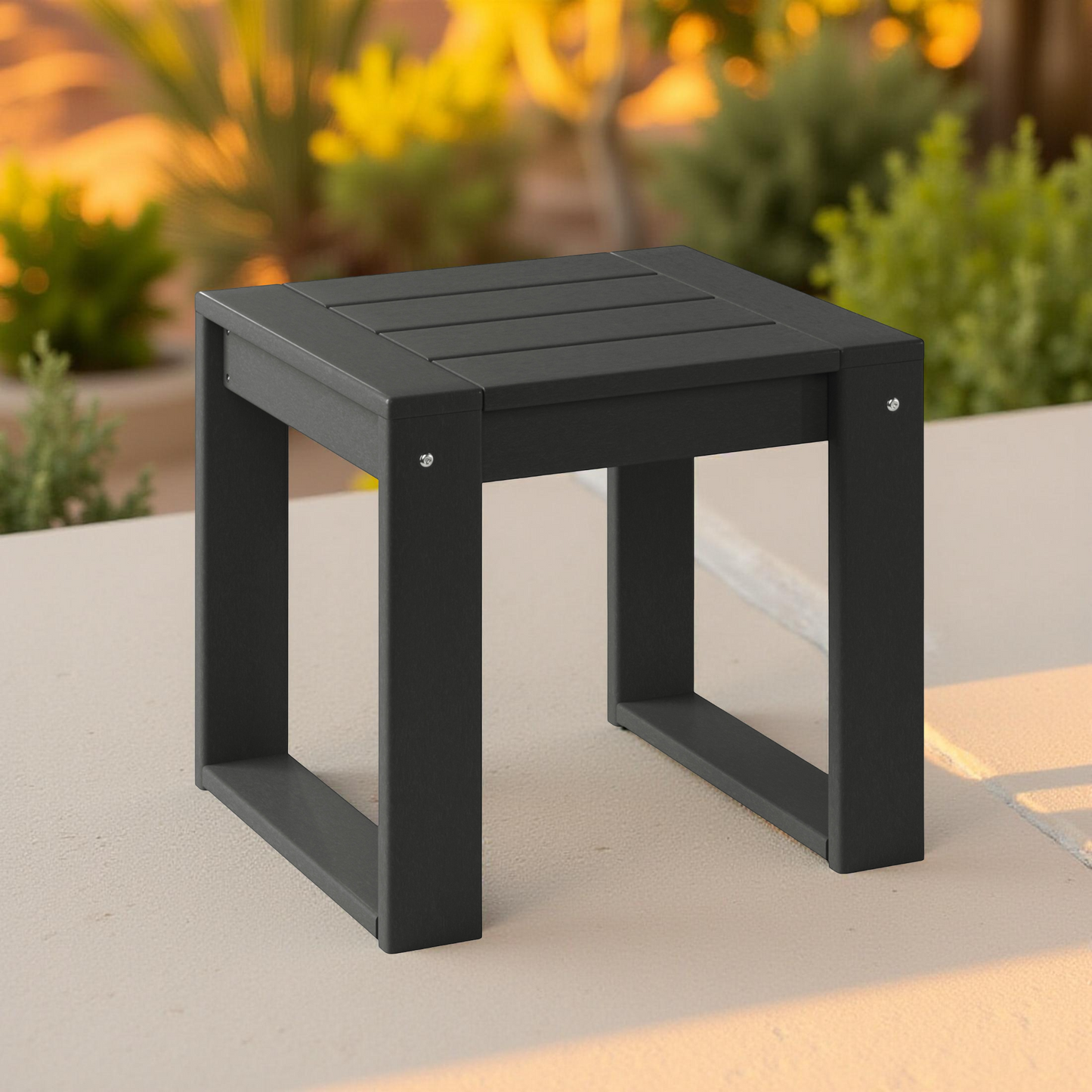 POLYTRENDS™ Signature All-Weather Outdoor Patio Side Table (17" Wide)