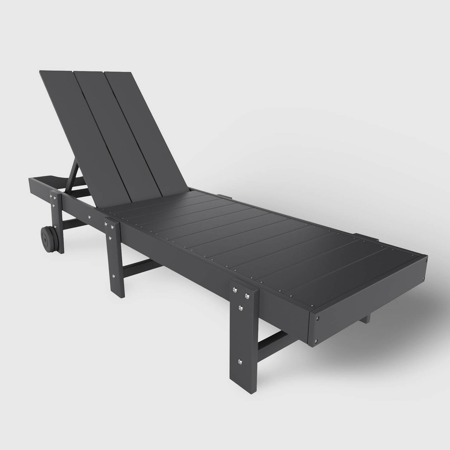 POLYTRENDS™ Malibu Modern All-Weather Outdoor Reclining Sun Lounger With Wheels
