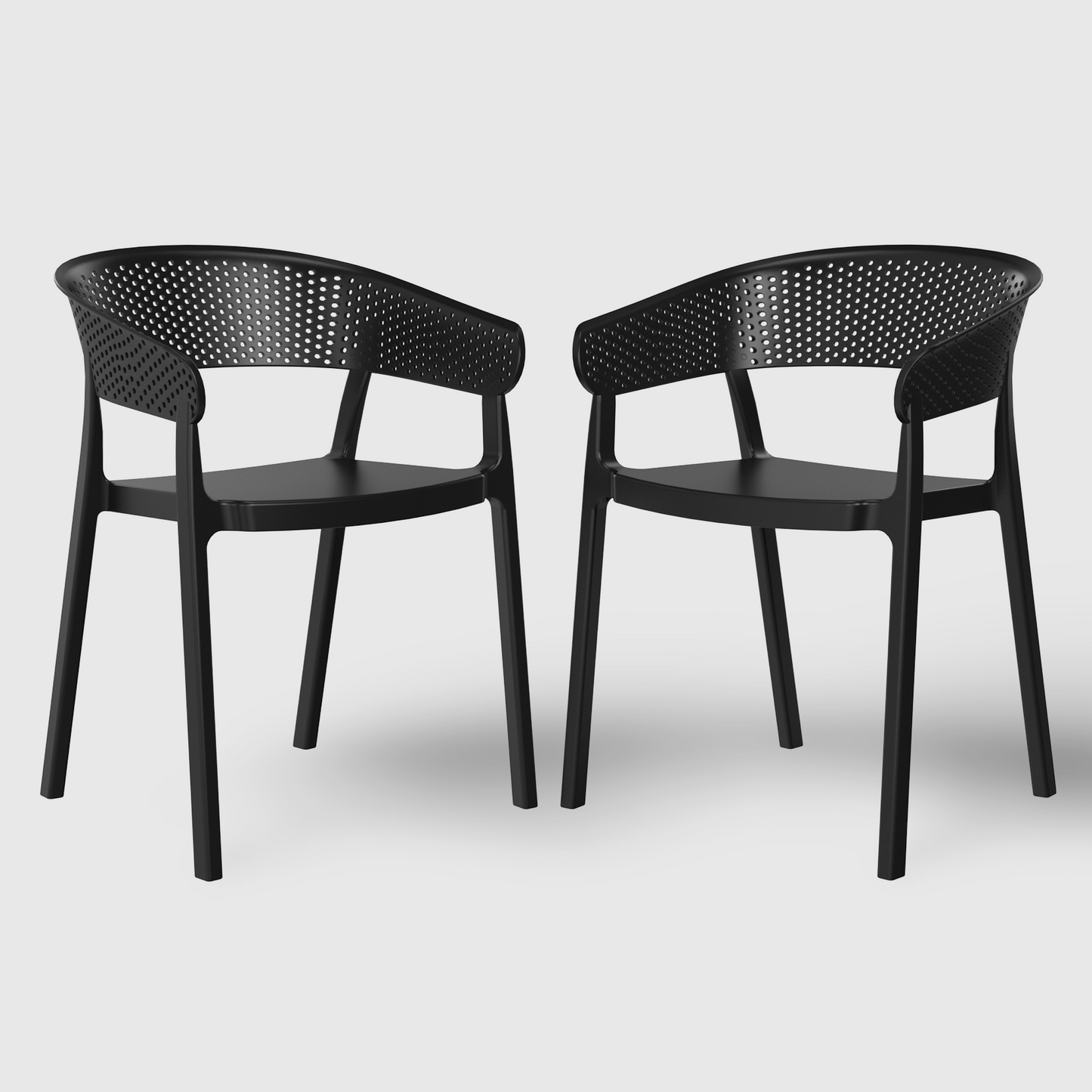 POLYTRENDS™ Copenhagen Luftig All-Weather Indoor/Outdoor Stackable Dining Armchair (Set of 2)