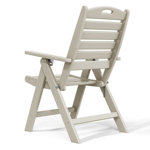 Aarhus All-Weather Outdoor Patio Folding Tall Back Dining Chair (38" High)