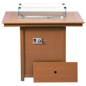 Sedona Rectangular 34" X 46" Counter Fire Pit Table