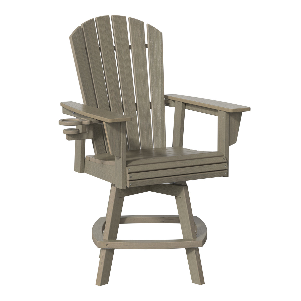 Heritage Ridge Adirondack Swivel Counter Chair With Cup Holder