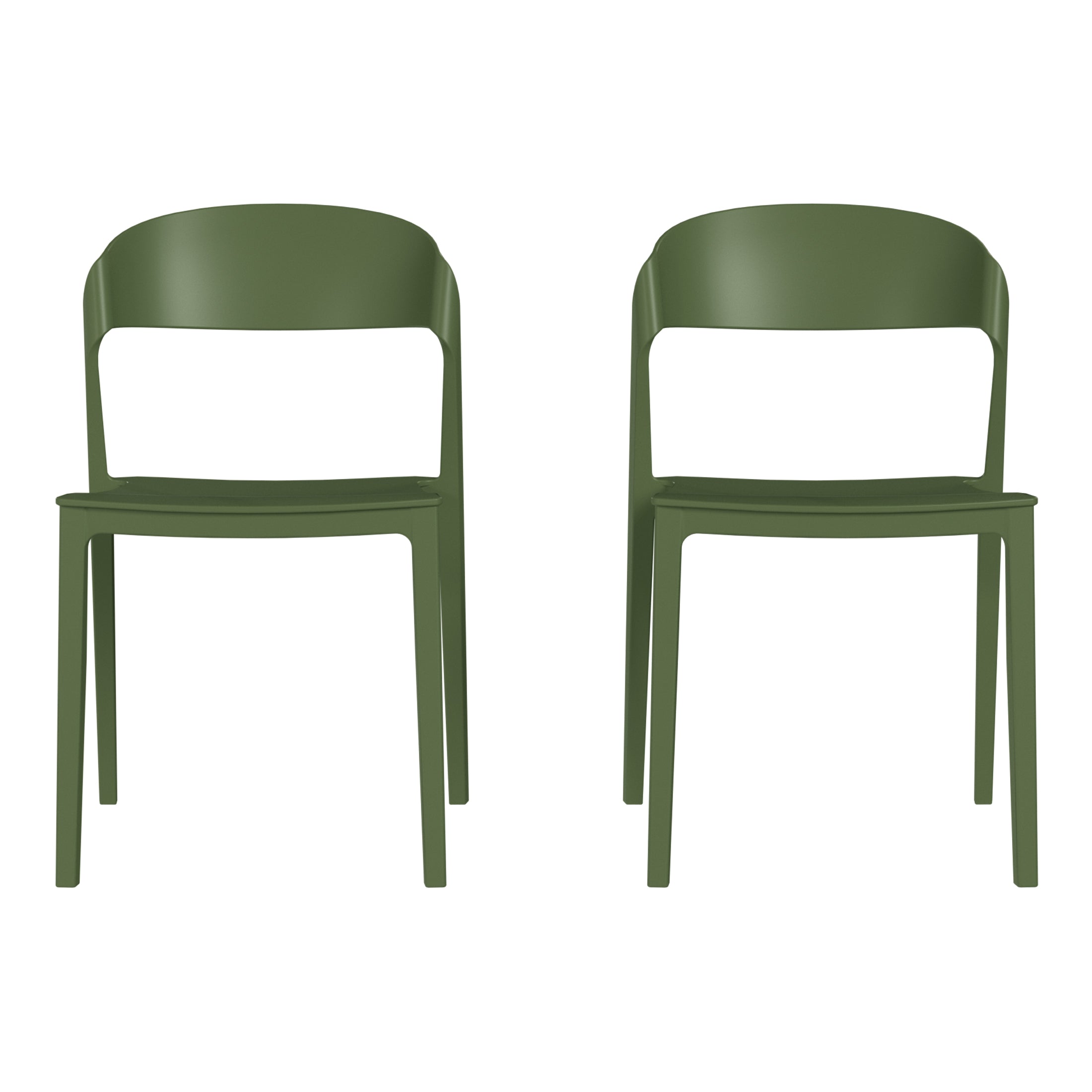 Patio Stacking Dining Side Chair (Set of 2)
