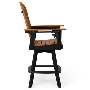 Heritage Ridge Adirondack Swivel Bar Chair With Cup Holder