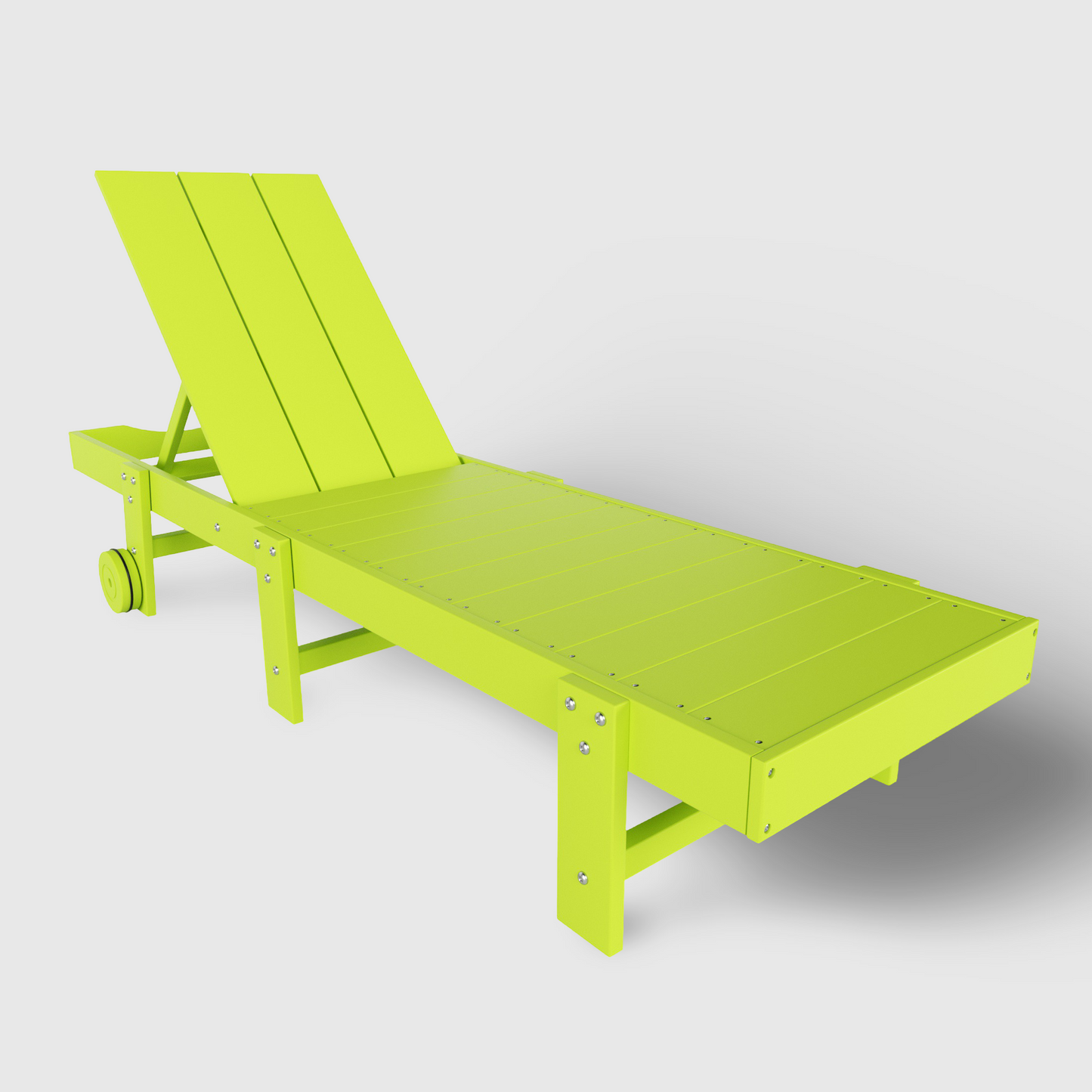 POLYTRENDS™ Malibu Modern All-Weather Outdoor Reclining Sun Lounger With Wheels