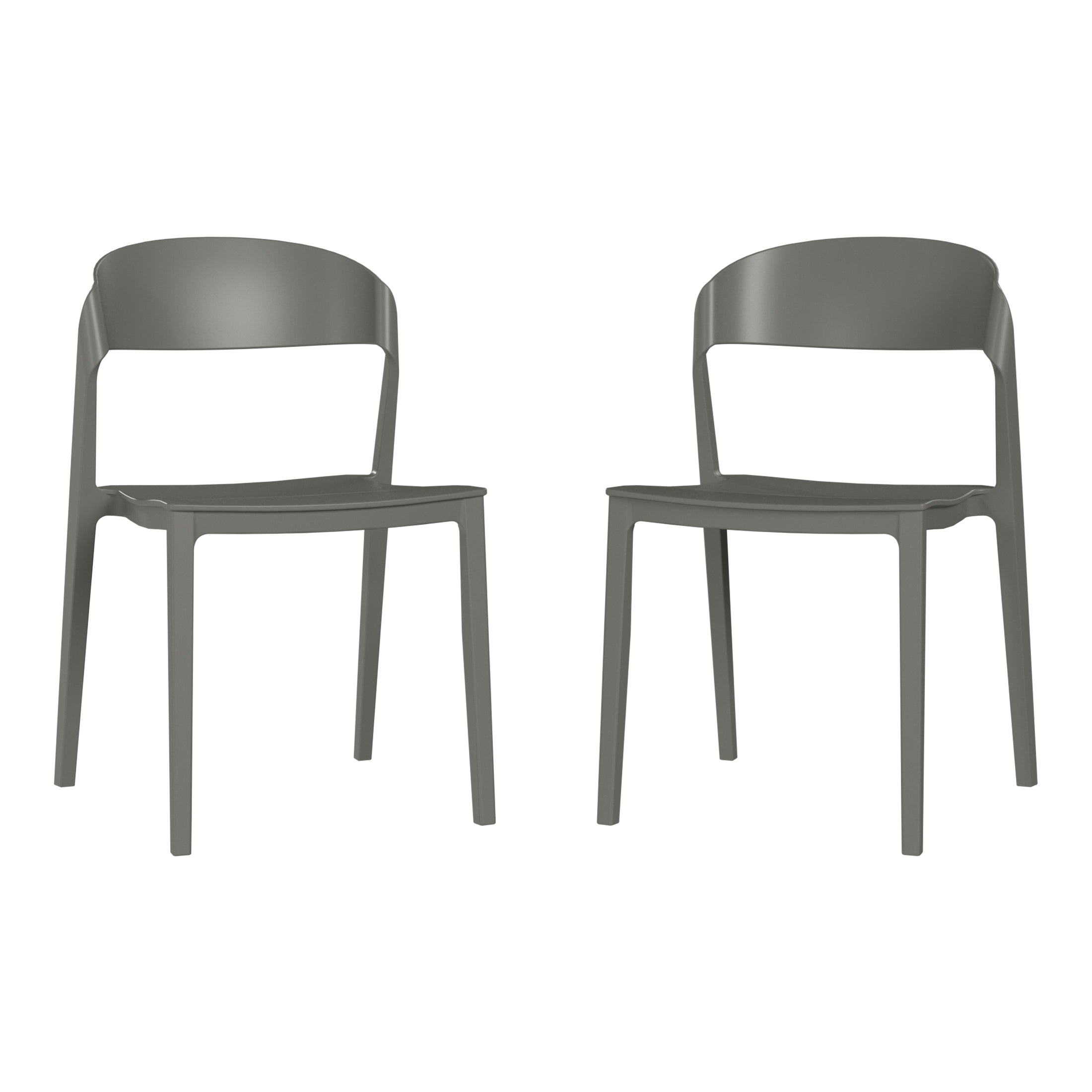 Patio Stacking Dining Side Chair (Set of 2)