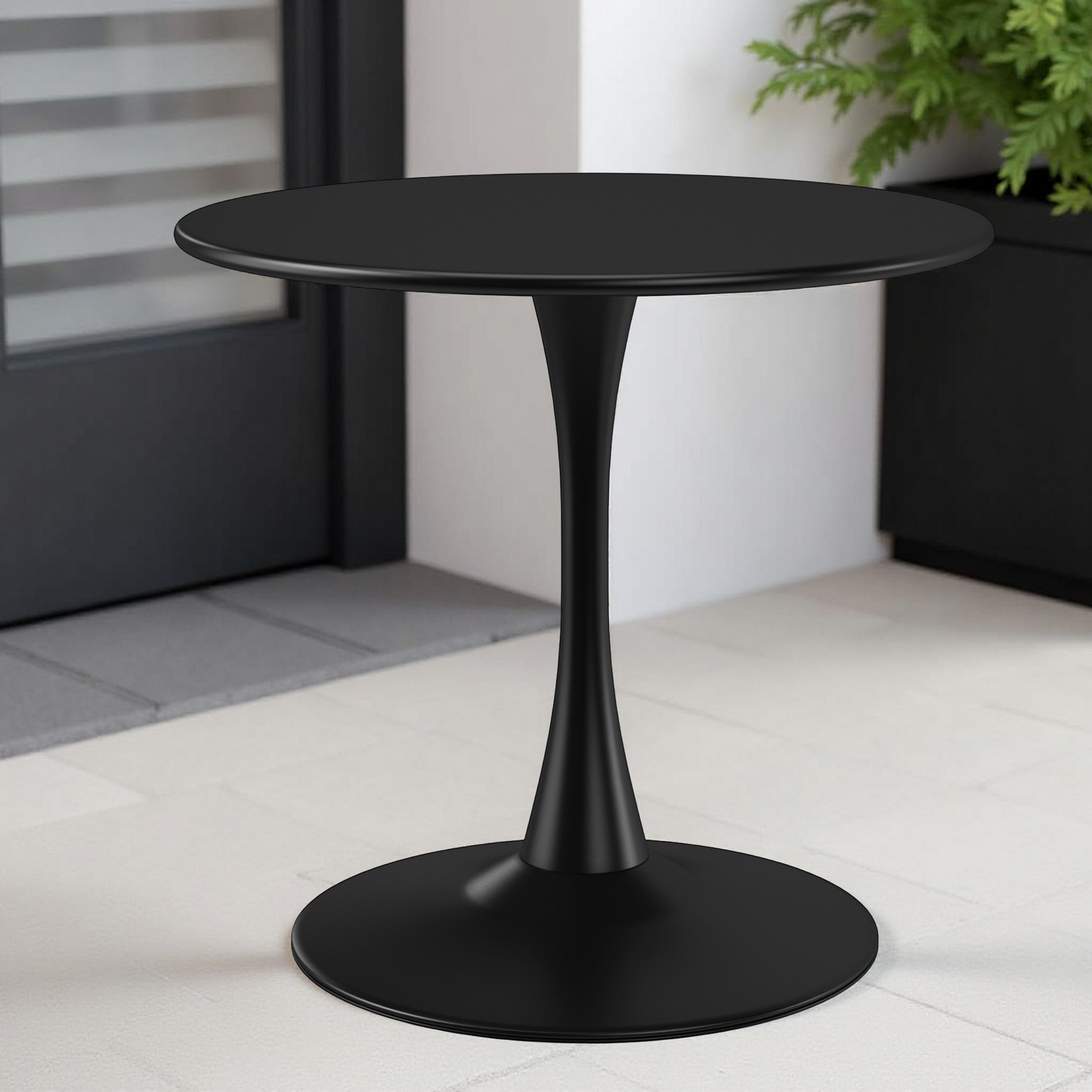 POLYTRENDS™ Copenhagen Stilke All-Weather Indoor/Outdoor 31.5" Round Metal Patio Bistro Dining Table