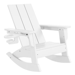 Tiny Terraces Kids Modern Adirondack Rocking Chair with Cup Holder (Set of 2)