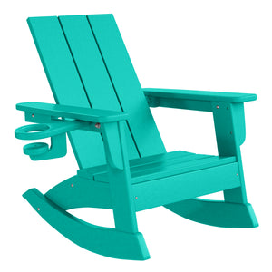 Tiny Terraces Kids Modern Adirondack Rocking Chair with Cup Holder (Set of 2)