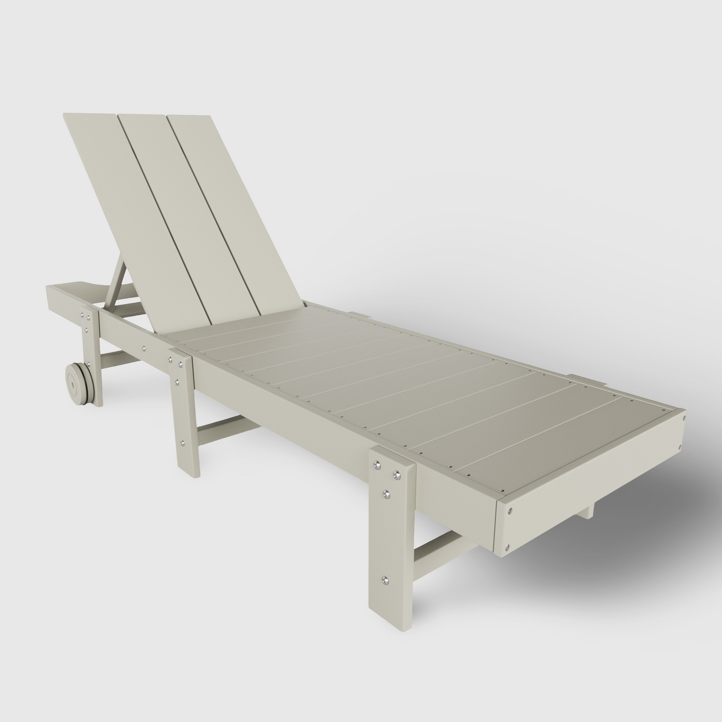 POLYTRENDS™ Malibu Modern All-Weather Outdoor Reclining Sun Lounger With Wheels